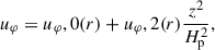 $$ \begin{aligned} u_\varphi&= u_\varphi ,0 (r) + u_\varphi ,2 (r) \frac{z^2}{H_\mathrm{p} ^2} , \end{aligned} $$