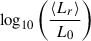 $ \log_{10} \left( \frac{\langle L_r\rangle }{ L_0 } \right) $