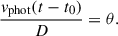 $$ \begin{aligned} \frac{v_{\rm phot}(t - t_0)}{D} = \theta . \end{aligned} $$
