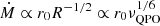 $ \dot M \propto r_0 R^{-1/2}\propto r_0 \nu_{\mathrm{QPO}}^{1/6} $
