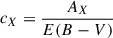 $ c_X = \frac{A_X}{E(B-V)} $