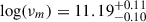 $ \log(\nu_m) = 11.19^{+0.11}_{-0.10} $