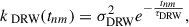 $$ \begin{aligned} k_{\text{ DRW}}(t_{nm})=\sigma _{\rm DRW}^2 e^{-\frac{t_{nm}}{\tau _{\rm DRW}}}, \end{aligned} $$