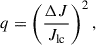 $$ \begin{aligned} q= \left(\frac{\Delta J}{J_{\rm lc}}\right)^2, \end{aligned} $$