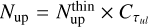 ${N_{{\rm{up}}}} = N_{{\rm{up}}}^{{\rm{thin}}} \times {C_{{\tau _{ul}}}}$