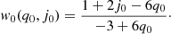 $$ \begin{aligned} w_0 (q_0, j_0) = \frac{1+2j_0-6q_0}{-3+6q_0} \cdot \end{aligned} $$