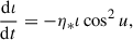$$ \begin{aligned} \frac{\mathrm{d}\iota }{\mathrm{d}t}&= -\eta _* \iota \cos ^2{u}, \end{aligned} $$