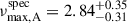 $ \nu_{\mathrm{max, A}}^{\mathrm{spec}} = 2.84^{+0.35}_{-0.31} $