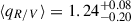 $ {\langle}q_{R/V}{\rangle} = 1.24^{+0.08}_{-0.20} $