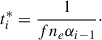 $$ t_i^* = \frac{1}{f n_e \alpha _{i-1}}\cdot $$