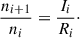 $$ \begin{aligned} \frac{n_{i+1}}{n_{i}}=\frac{I_{i}}{R_{i}}\cdot \end{aligned} $$