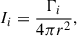 $$ \begin{aligned} I_i= \frac{\Gamma _i }{ {4\pi r ^2} }, \end{aligned} $$