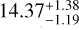 $14.37_{ - 1.19}^{ + 1.38}$