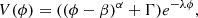 $$ \begin{aligned} V(\phi ) = ((\phi -\beta )^{\alpha }+\Gamma )e^{-\lambda \phi }, \end{aligned} $$