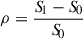 $ \rho = \frac{{S\!}_1-{S\!}_0}{{S\!}_0} $