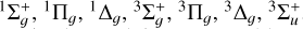${ }^{1} \Sigma_{g}^{+},{ }^{1} \Pi_{g},{ }^{1} \Delta_{g},{ }^{3} \Sigma_{g}^{+},{ }^{3} \Pi_{g},{ }^{3} \Delta_{g},{ }^{3} \Sigma_{u}^{+}$