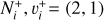 $\left(N_{i}^{+}, v_{i}^{+}\right)=(2, 1)$
