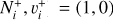 $\left(N_{i}^{+}, v_{i}^{+}\right)=(1, 0)$