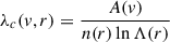$$ \begin{aligned} \lambda _c({ v}, r) = \frac{A(v)}{n(r) \ln \Lambda (r)} \end{aligned} $$