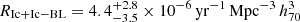 $ R_{\mathrm{Ic + Ic-BL}} = 4.4^{+2.8}_{-3.5} \times 10^{-6} \, \mathrm{yr}^{-1} \, \mathrm{Mpc}^{-3} \, h^{3}_{70} $