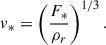 $$ \begin{aligned} v_{*}=\left( \frac{F_{*}}{\rho _r} \right)^{1/3}. \end{aligned} $$