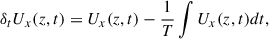 $$ \begin{aligned} \delta _t U_x (z,t) = U_x(z,t) - \frac{1}{T}\int U_x(z,t) dt, \end{aligned} $$