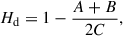 $$ \begin{aligned} H_{\rm d} = 1 - \frac{A+B}{2C}, \end{aligned} $$
