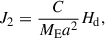 $$ \begin{aligned} J_2 = \frac{C}{M_{\rm E}a^2}H_{\rm d}, \end{aligned} $$