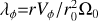 $\[\lambda_{\phi}=r V_{\phi} / r_{0}^{2} \Omega_{0}\]$