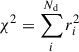 $$ \begin{aligned} \chi ^{2}&= \sum _{i}^{N_{\rm d}} r_{i}^{2} \end{aligned} $$