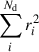 $ \sum\limits_{i}^{N_{\mathrm{d}}} r_{i}^{2} $