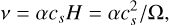 \nu = \alpha c_s H = \alpha c_s^2/\Omega,