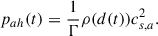 $$ \begin{aligned}&p_{ah}(t) = \frac{1}{\Gamma }\rho (d(t))c_{s,a}^2. \end{aligned} $$