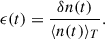 $$ \begin{aligned} \epsilon (t) = \frac{\delta n(t)}{\langle n(t)\rangle _T}. \end{aligned} $$