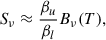 $$ \begin{aligned} S_{\nu } \approx \frac{\beta _u}{\beta _l}B_{\nu }(T), \end{aligned} $$