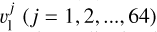 $v_{1}^{j}(j=1, 2, \ldots, 64)$