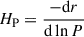 $ H_{\mathrm{P}} = \frac{-\mathrm{d}r}{\mathrm{d}\ln P} $