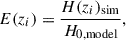$$ \begin{aligned} E(z_i) = \frac{H(z_i)_{\rm sim}}{H_{0,\mathrm{model}}}, \end{aligned} $$