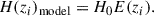$$ \begin{aligned} H(z_i)_{\rm model} = H_0 E(z_i). \end{aligned} $$