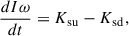 $$ \begin{aligned} \frac{dI\omega }{dt}=K_{\rm su}-K_{\rm sd}, \end{aligned} $$