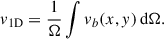 $$ \begin{aligned} v_{\rm 1D} = \frac{1}{\Omega } \int v_b(x,y)\,\mathrm{d}\Omega . \end{aligned} $$