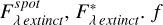 $\[F_{\lambda ~{extinct}}^{{spot}}, F_{\lambda ~{extinct}}^{*}. f\]$