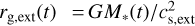 ${r_{{\rm{g,ext}}}}\left( t \right) = G{M_*}\left( t \right)/c_{{\rm{s,ext}}}^2$