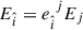 $ E_{\hat{i}} = e_{\hat i}^{\hphantom{\hat i}{j}} E_j $