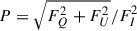 $ P = \sqrt{F_Q^2 + F_U^2}/F_I^2 $