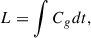 $$ \begin{aligned} L=\int C_g dt, \end{aligned} $$