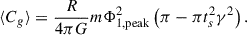 $$ \begin{aligned} \langle C_g\rangle = \frac{R}{4 \pi G} m \Phi _{1,\mathrm {peak}}^2 \left(\pi -\pi t_s^2\gamma ^2\right). \end{aligned} $$