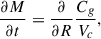 $$ \begin{aligned} \frac{\partial M}{\partial t}=\frac{\partial }{\partial R}\frac{C_g}{V_c}, \end{aligned} $$