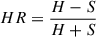 $ HR = \frac{H - S}{H + S} $