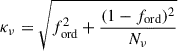 $$ \begin{aligned} \kappa _\nu =\sqrt{f_{\rm ord}^2+\frac{(1-f_{\rm ord})^2}{N_\nu }} \end{aligned} $$